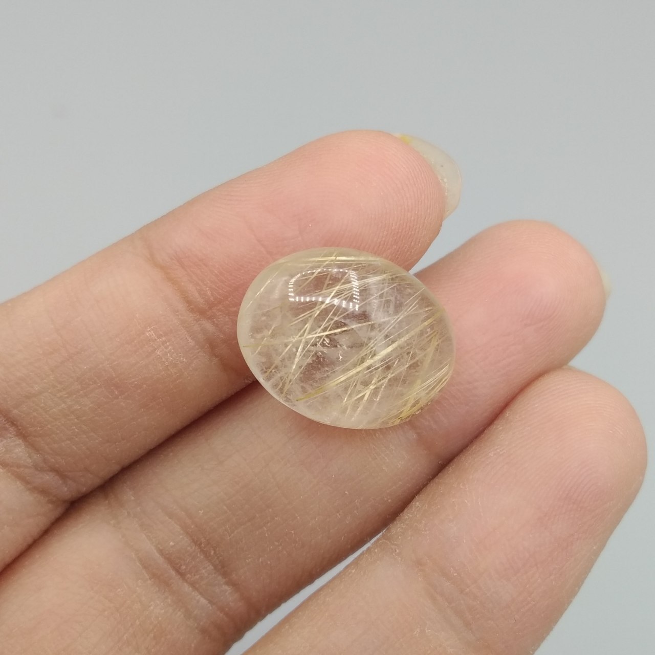 نگین کوارتز رتایل اصل طبیعی ( معروف به در مویی طلایی ) کد 7453
