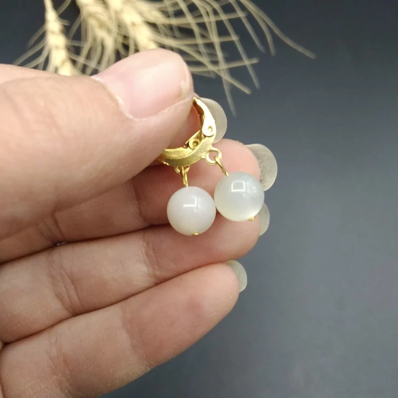 گوشواره مون استون اصل معدنی کد 8492