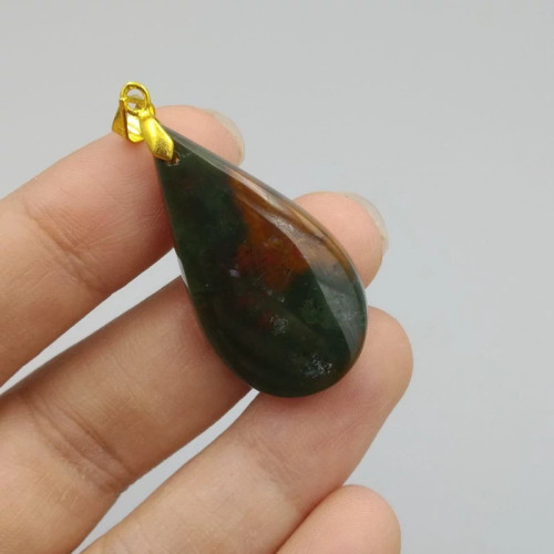 گردنبند عقیق شجر خزه ای اصل طبیعی کد 8151