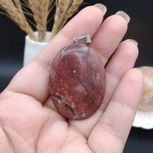 گردنبند جاسپر قرمز ( معروف به جاسپر دریای خون ) اصل معدنی کد 8253