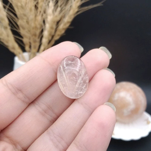 نگین در مویی طلایی ( کوارتز رتایل ) اصل معدنی کد 8661