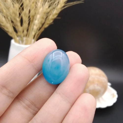 نگین عقیق آبی اصل معدنی کد 8613