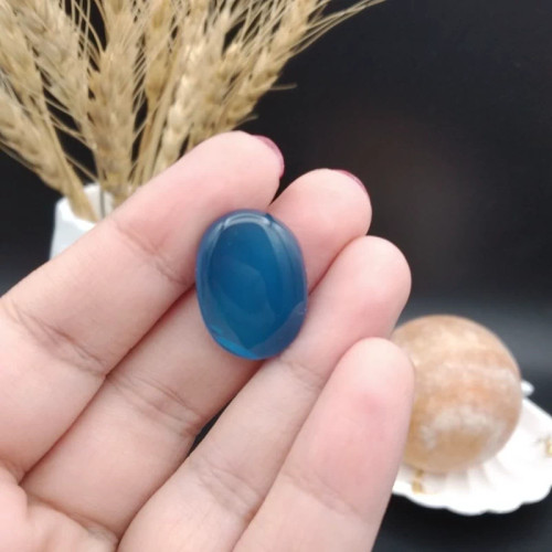 نگین عقیق آبی خراسان اصل معدنی کد 8926