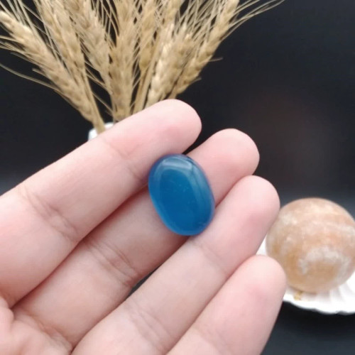 نگین عقیق آبی خراسان اصل معدنی کد 8930