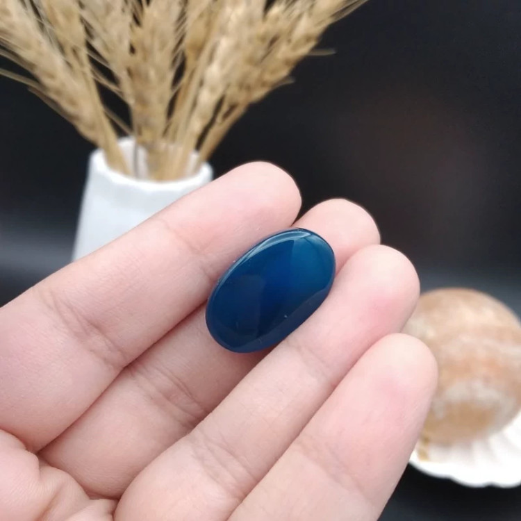 نگین عقیق آبی خراسان اصل معدنی کد 8921