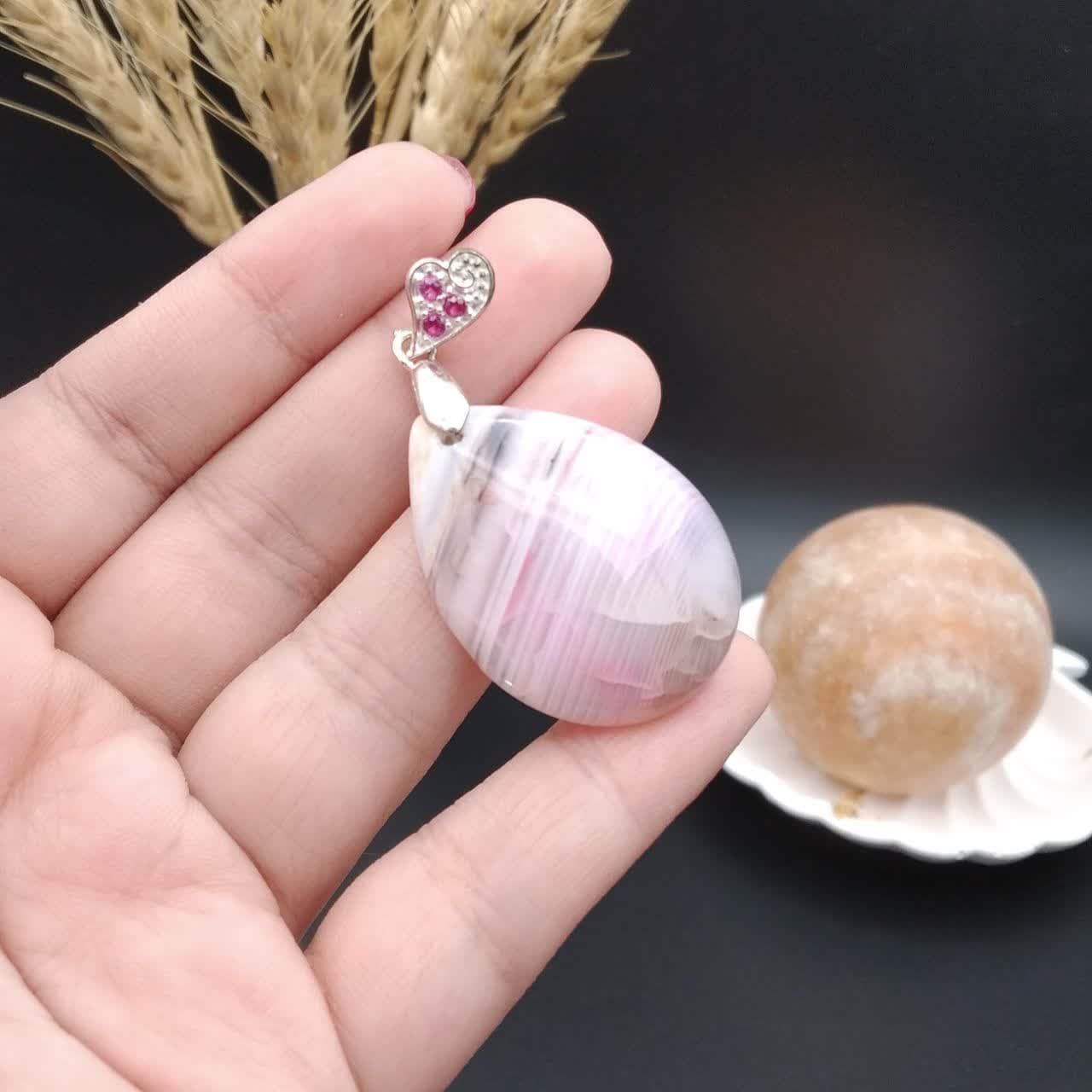 گردنبند نقره عقیق سلیمانی دراگون اصل معدنی کد 7065 