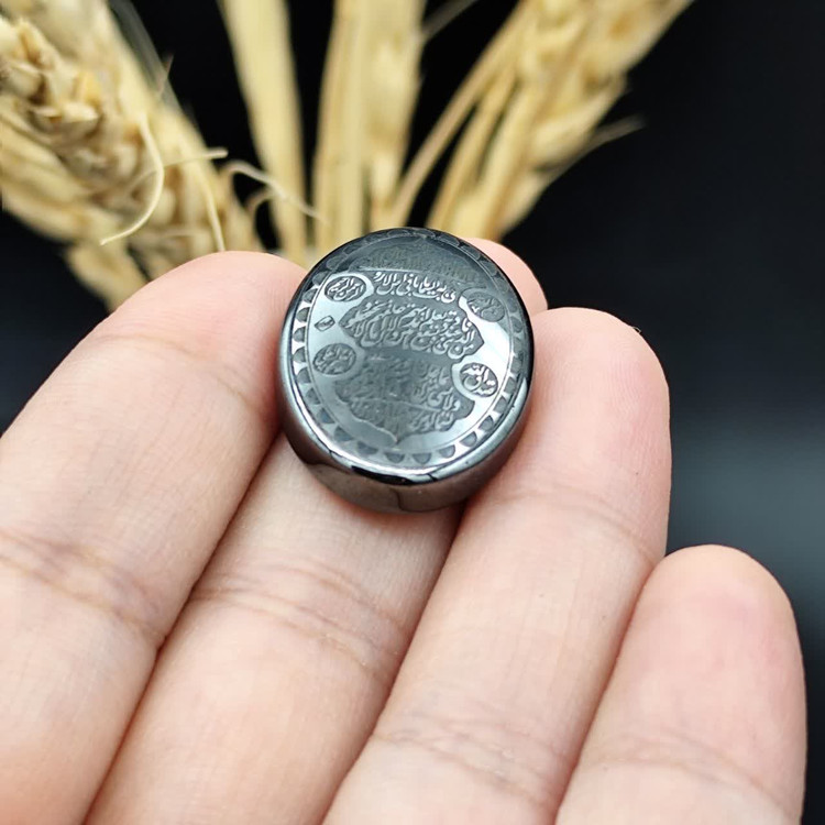 نگین حدید صینی اصل معدنی مزین به دعای آیت الکرسی کد 9823