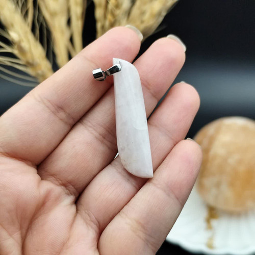 گردنبند رزکوارتز اصل معدنی کد 8446 _ گیره استیل رنگ ثابت