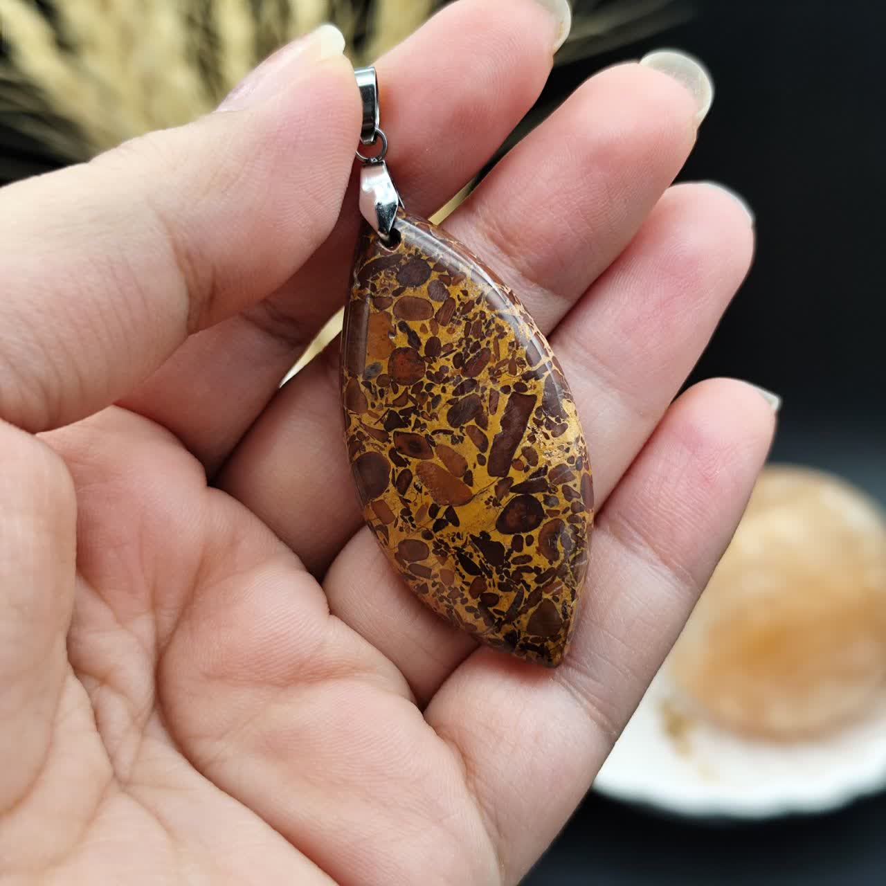 گردنبند جاسپر اصل طبیعی کد 9538