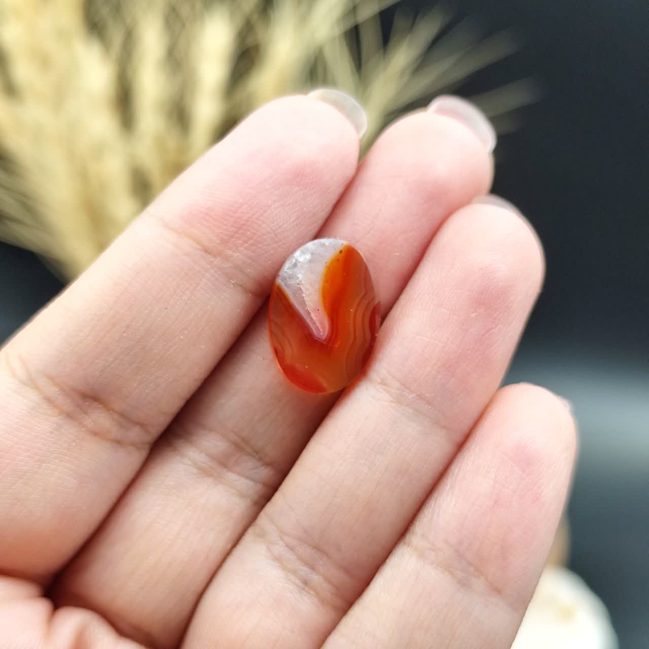 نگین عقیق سرخ ژئود دار خراسان اصل طبیعی کد 9562