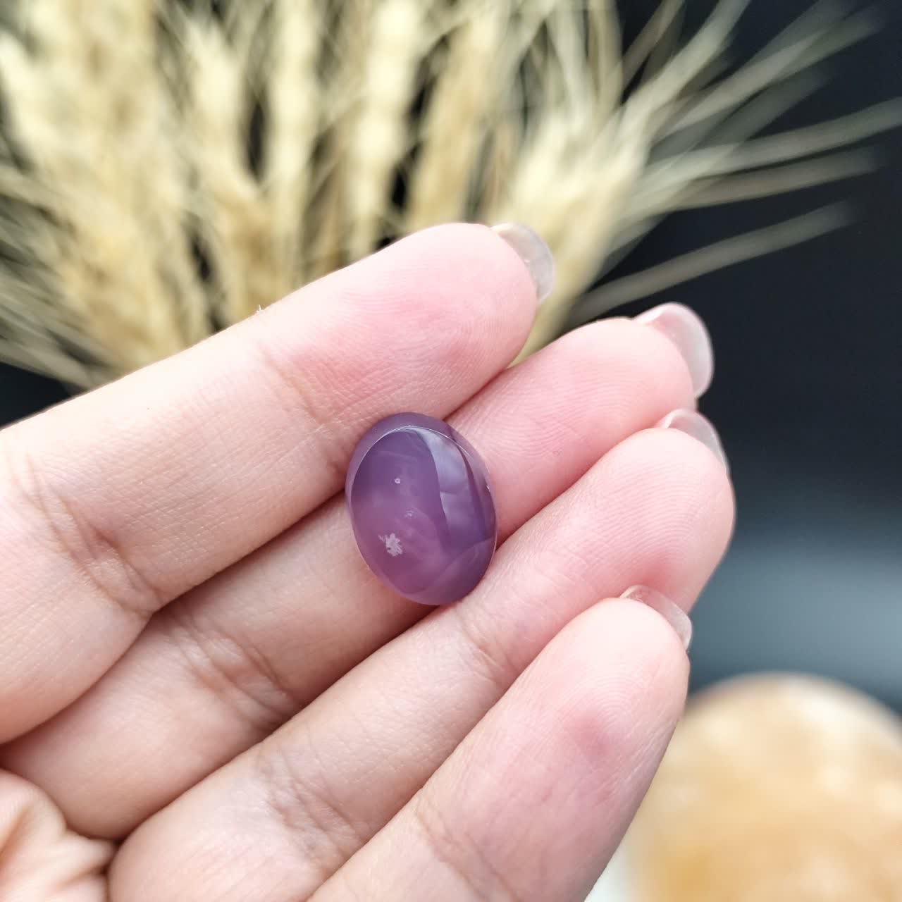 نگین عقیق بنفش خراسان اصل طبیعی کد 9582