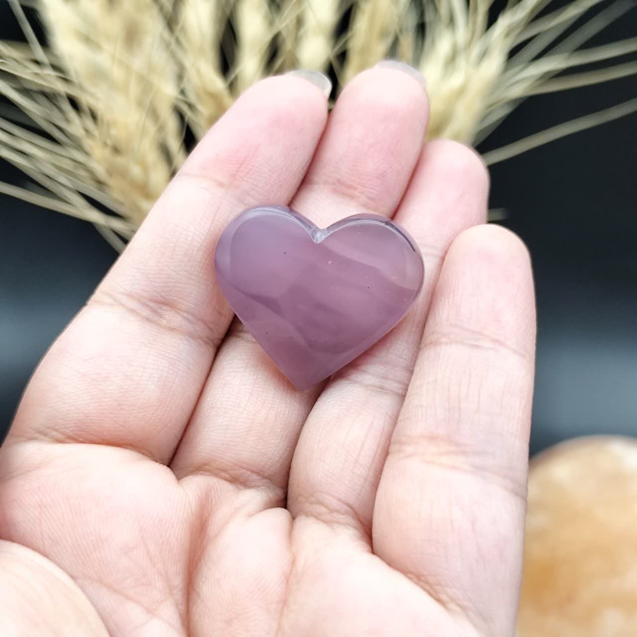 نگین عقیق بنفش قلبی خراسان اصل طبیعی کد 9602