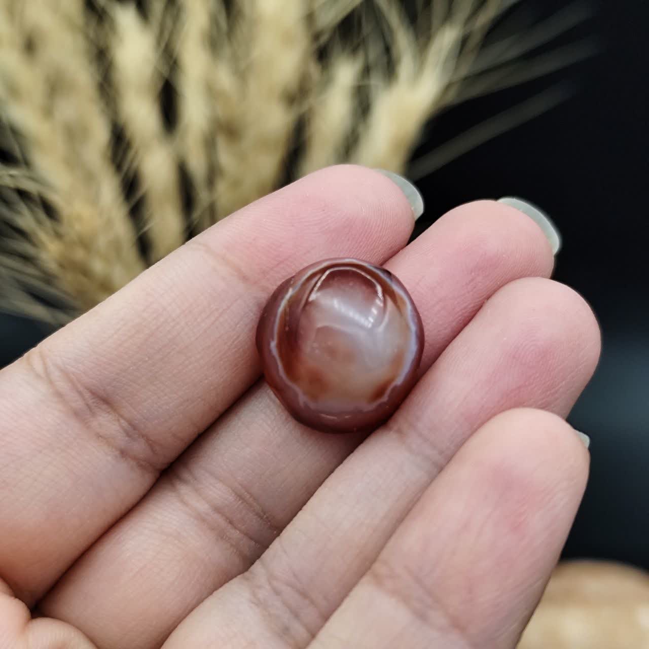 نگین عقیق سه پوست اصل معدنی کد 9659
