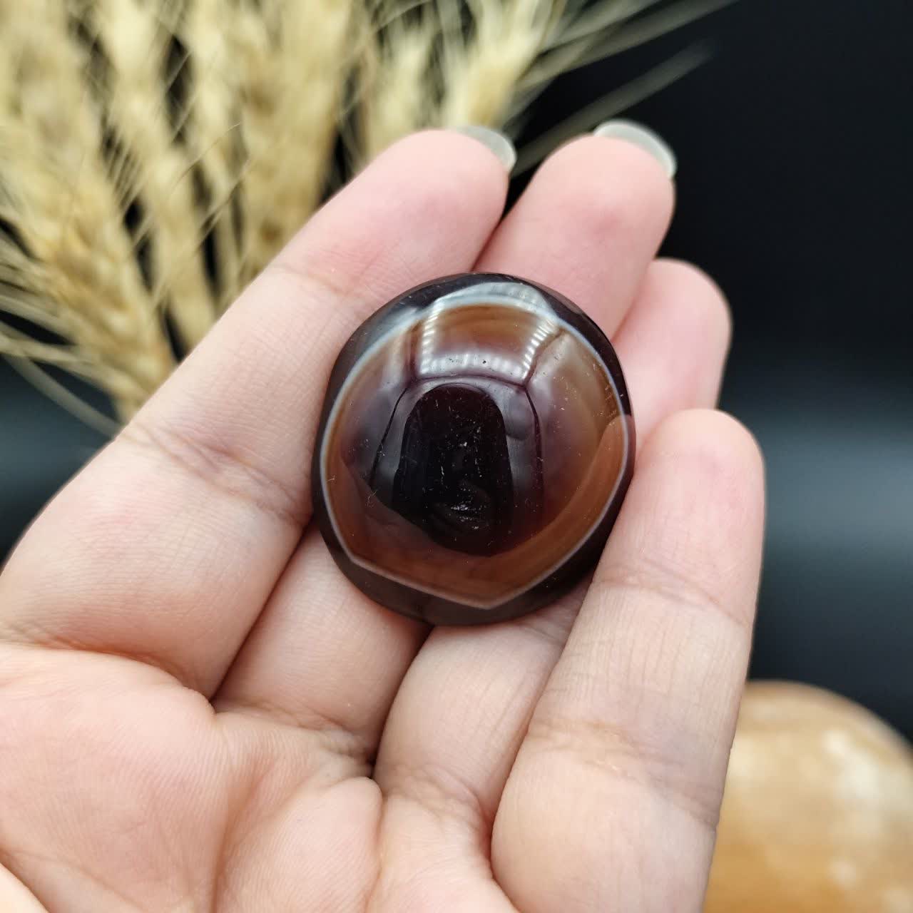 نگین عقیق سه پوست اصل معدنی کد 9672