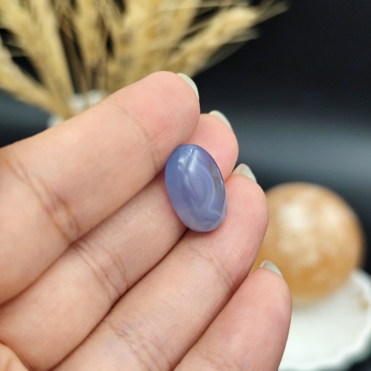 نگین عقیق کبود ( یاسی ) یمنی اصل معدنی کد 10444