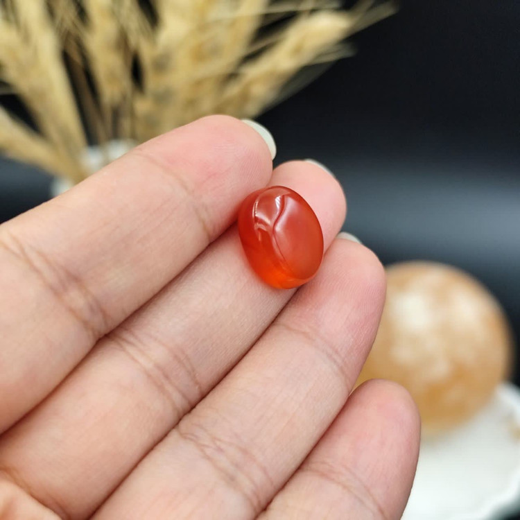 نگین عقیق پرتقالی یمنی اصل معدنی کد 9868