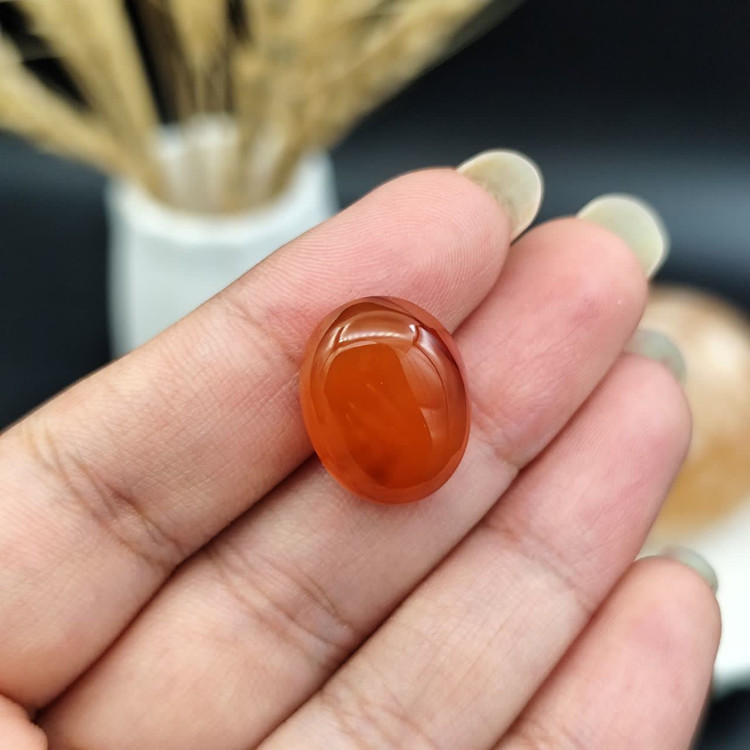 نگین عقیق پرتقالی یمنی اصل معدنی کد 9880