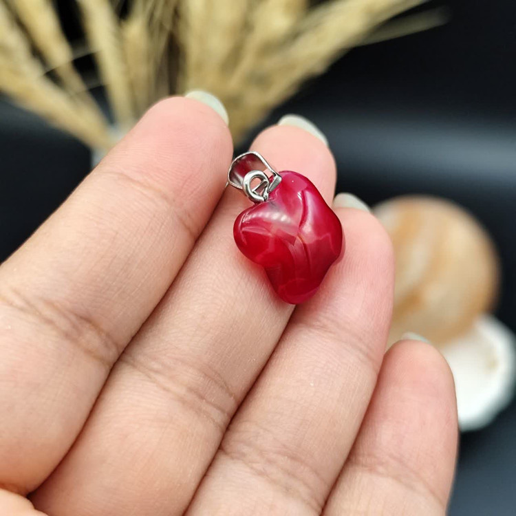 گردنبند عقیق صورتی اصل معدنی کد 10228