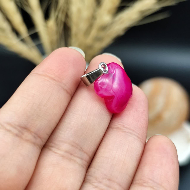 گردنبند عقیق صورتی اصل معدنی کد 10231