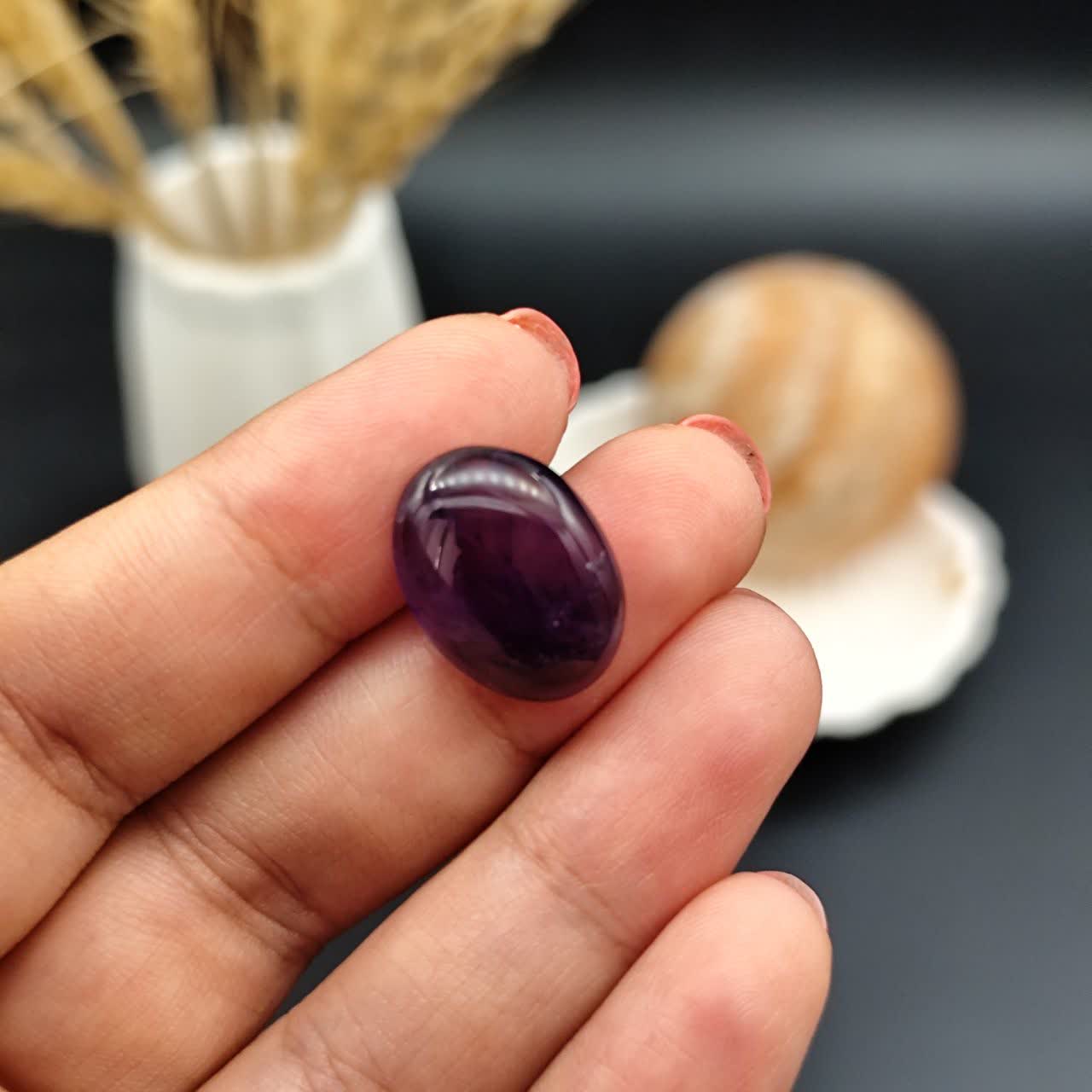 نگین آمیتیست تراش دامله اصل معدنی کد 9725