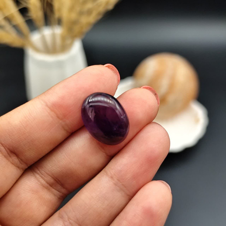 نگین آمیتیست تراش دامله اصل معدنی کد 9725